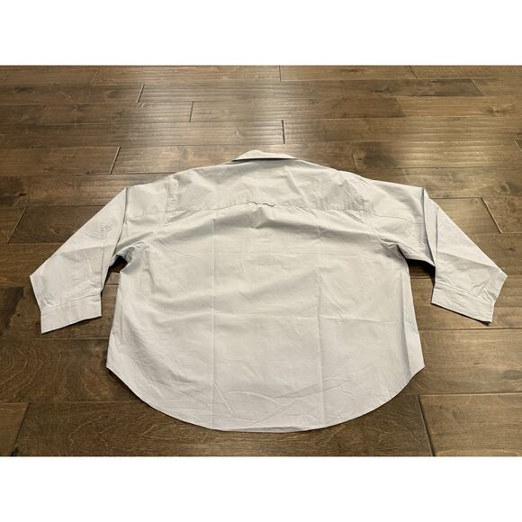 MOIA Womens SkyBlue V Box Shirt Button Up Long Sleeve One Size Shirt NWT $148 - Picture 3 of 9